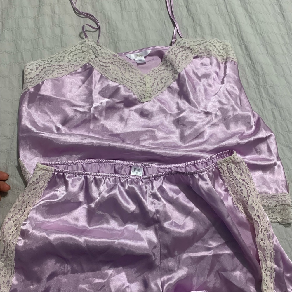 Satin lacey pj set